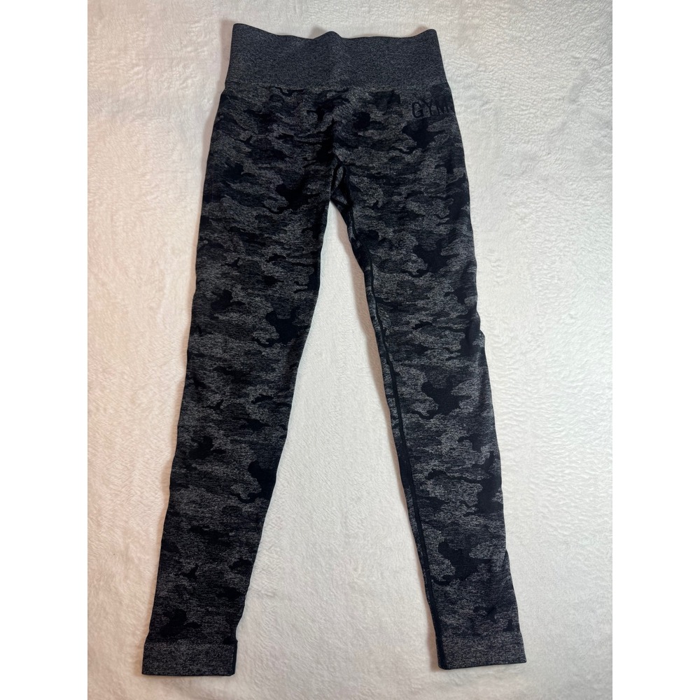 Gymshark Adapt Camo Seamless Leggings Black Grey Camouflage Medium